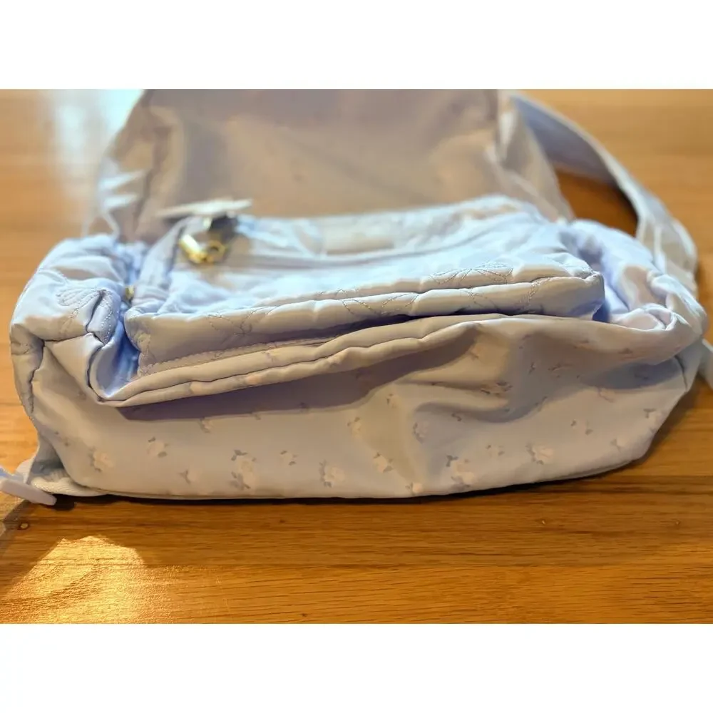 NWT LoveShackFancy x Yoobi Backpack Purple/ Blue Floral Bow Quilted Laptop Bag